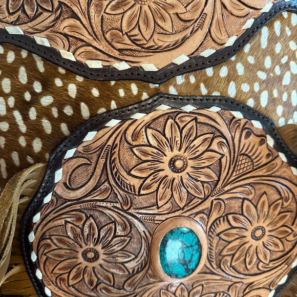 American Darling Tooled Leather Fringe Bag - Picture 6 of 6